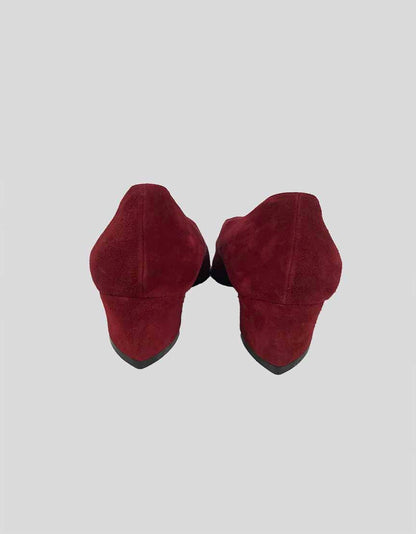 Thierry Rabotin Red Suede Pumps