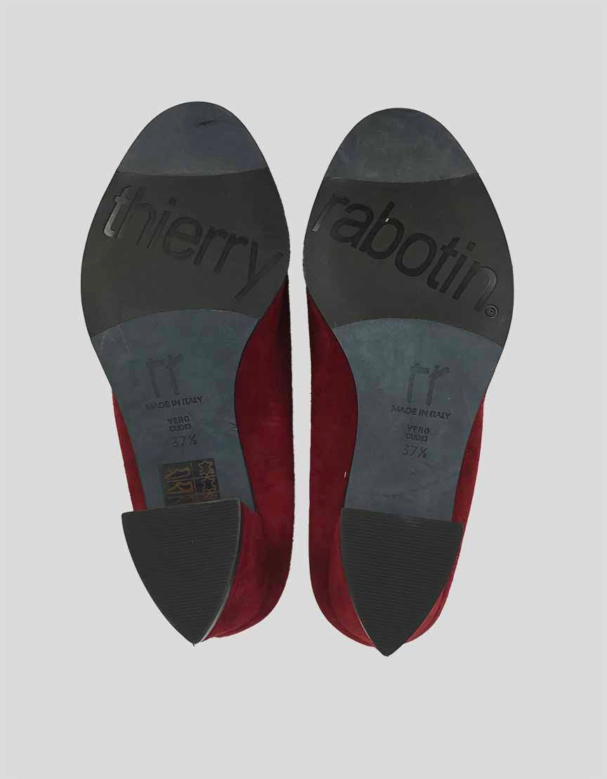 Thierry Rabotin Red Suede Pumps