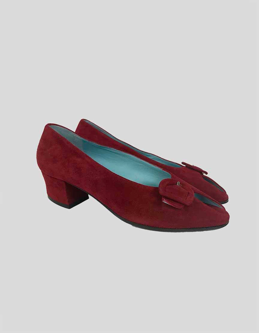 Thierry Rabotin Red Suede Pumps