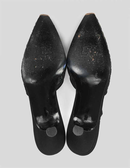 Stuart Weitzman Black Evening Jeweled Slingbacks-  8.5M US