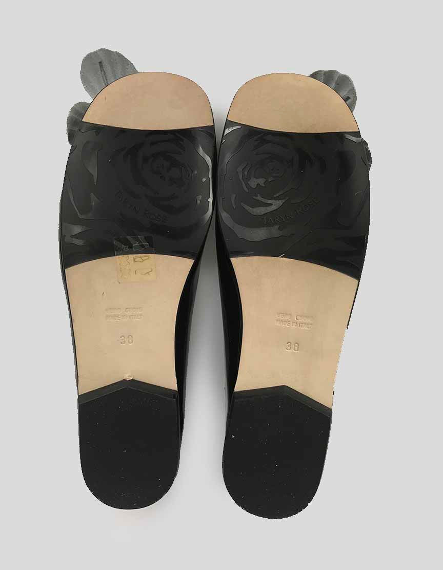 Taryn Rose Black Patent Leather Ballerina Flats 38 It