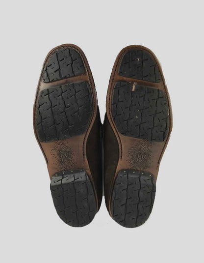 John Varvatos Men's Brown Suede Slip-On Shoes - 10 US