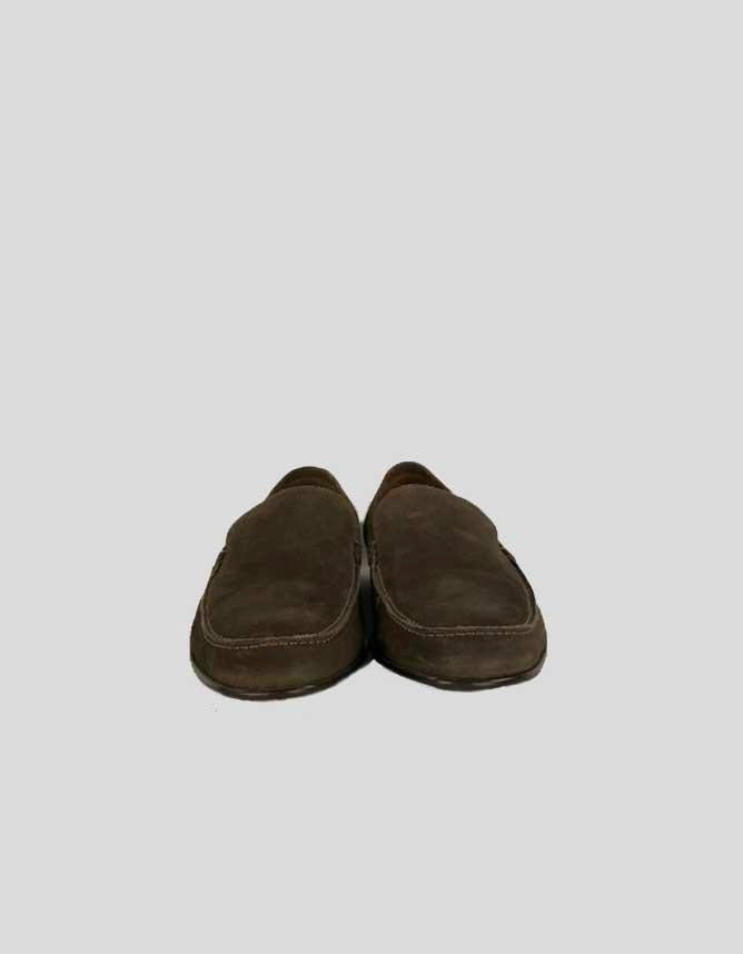 John Varvatos Men's Brown Suede Slip On Shoes In Distressed Suede Size 10