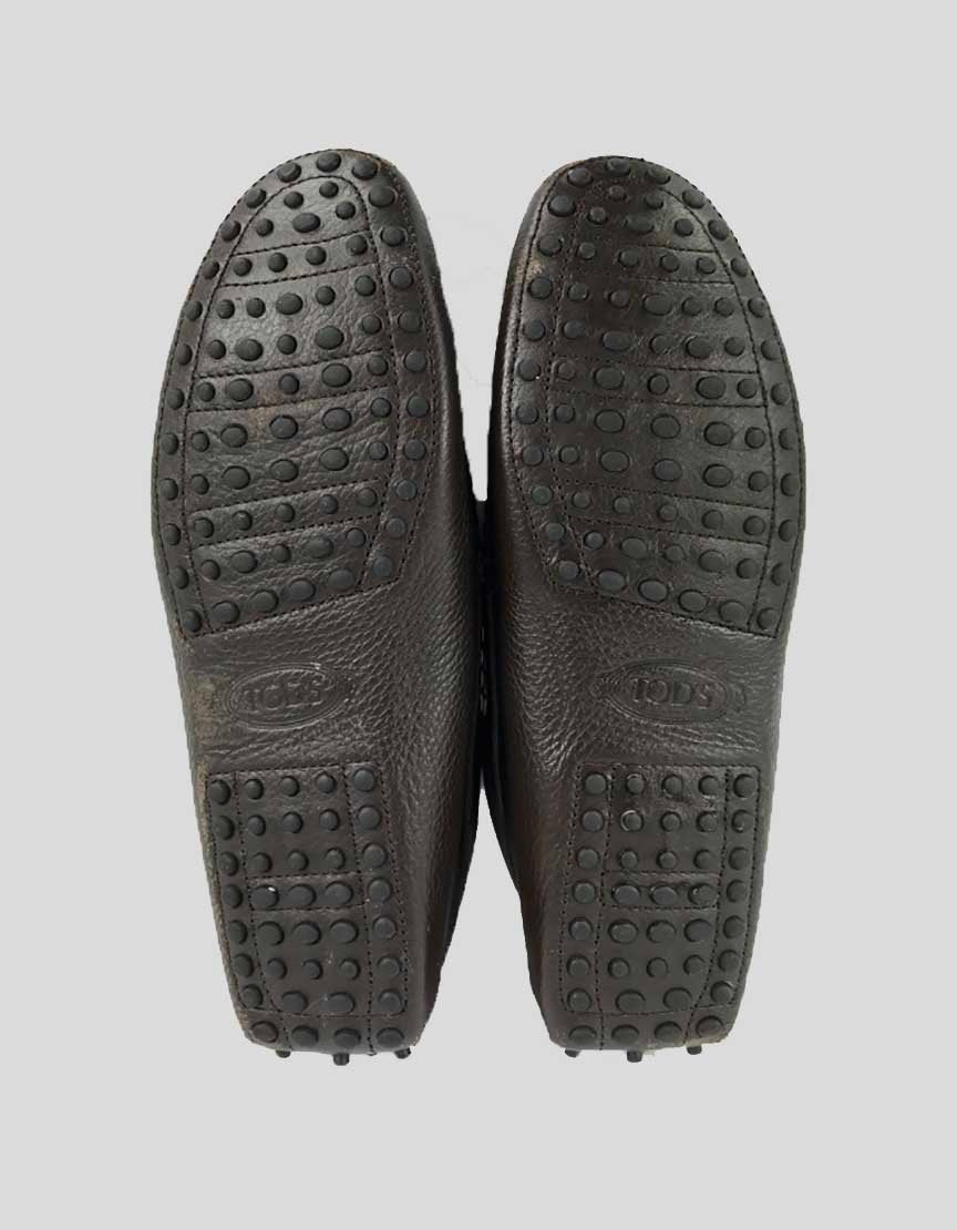TOD's Men's City Gommino Penny Drivers In Dark Brown Size 9