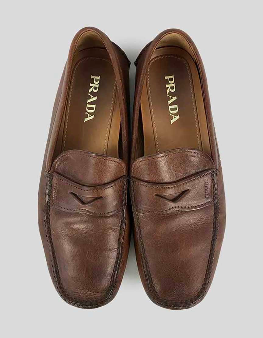 Prada Men's Penny Loafer Driving Shoes