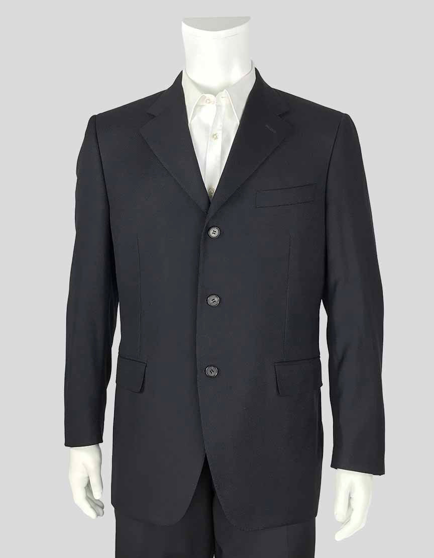 Lanvin Light Weight Wool Three Button Front Navy Blazer 52 R It