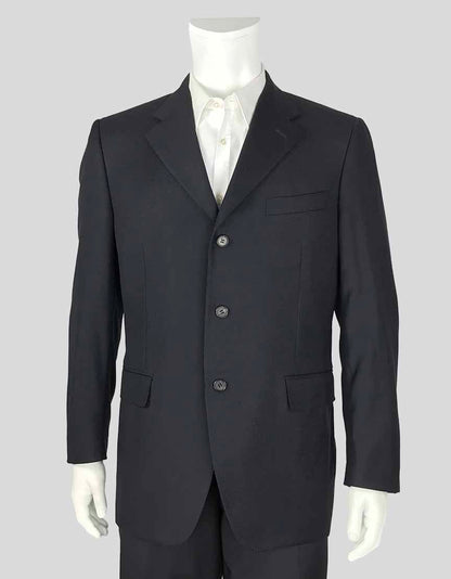 Lanvin Light Weight Wool Three Button Front Navy Blazer 52 R It