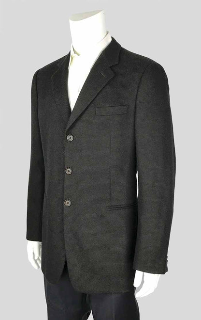 Giorgio Armani Dark Brown 100 Cashmere Three Button Front Blazer 54 It