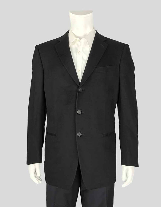 Giorgio Armani Classico Black Cashmere Blazer 52 IT | 42 US