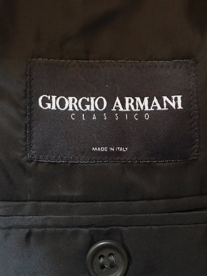Giorgio Armani Classico Black Cashmere Three Button Front Blazer 52 It 42 US