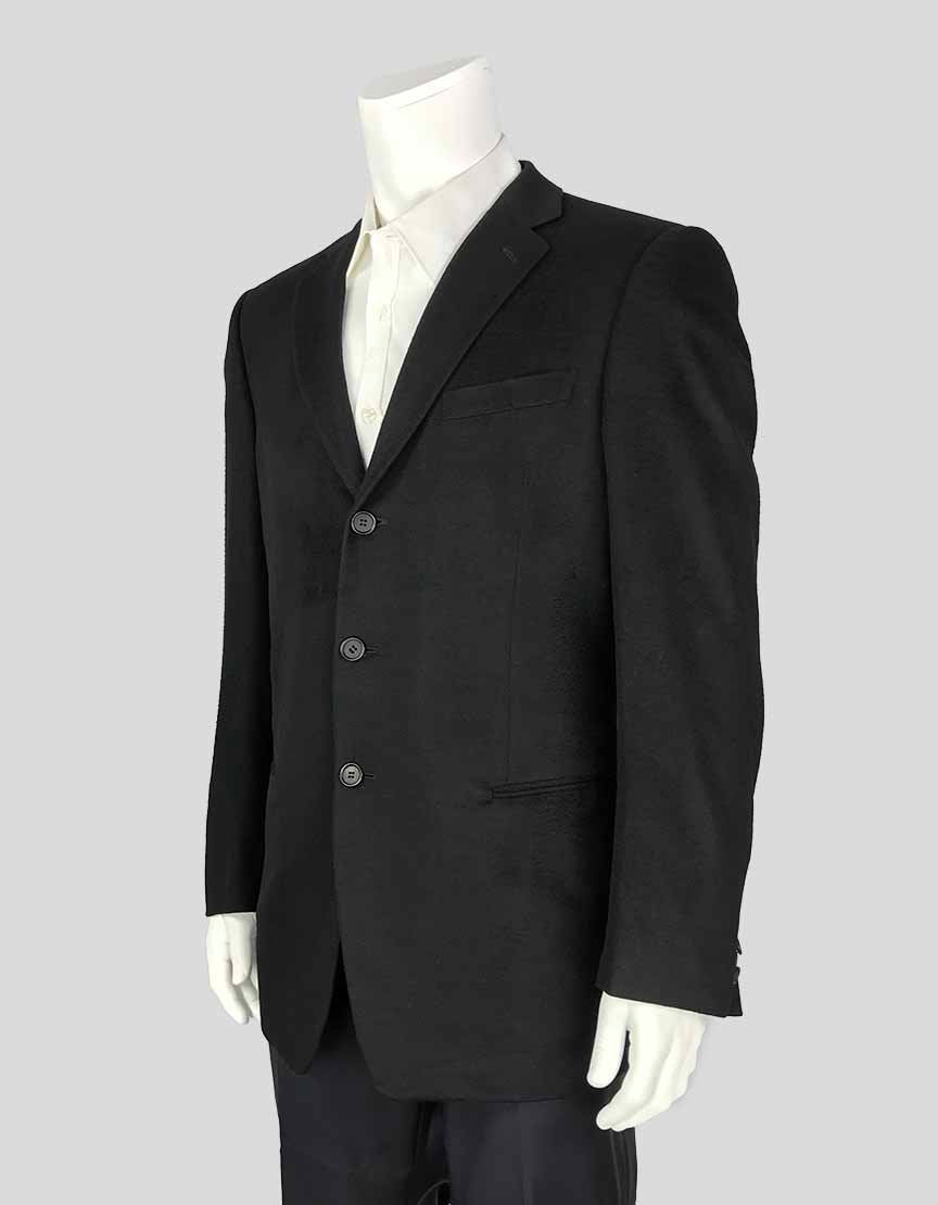 Giorgio Armani Classico Black Cashmere Blazer 52 IT | 42 US