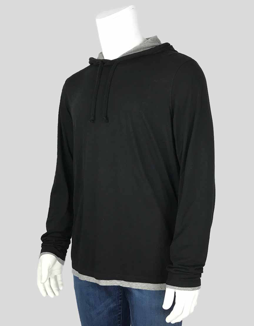 Vince Double Layer Long Sleeve T Shirt Hoodie Size Large
