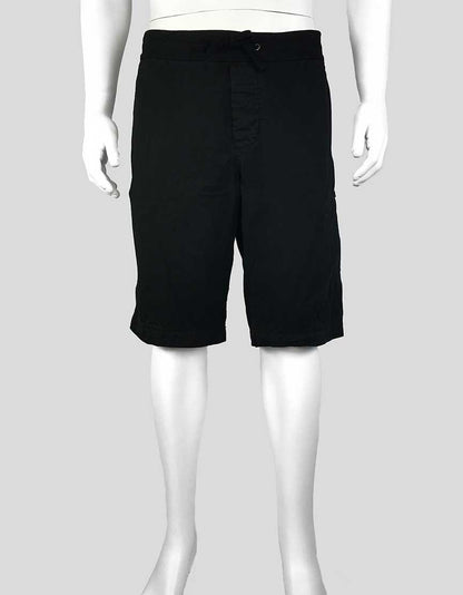 James Perse Black Flat Front Cargo Shorts With Drawstring Waist Size 3