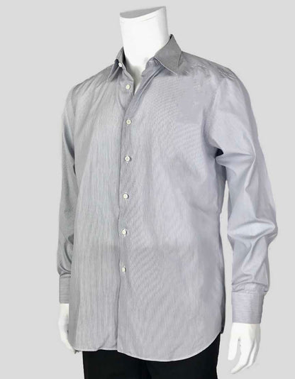 PRADA Pinstripe Button Down Dress Shirt - 41/16 US