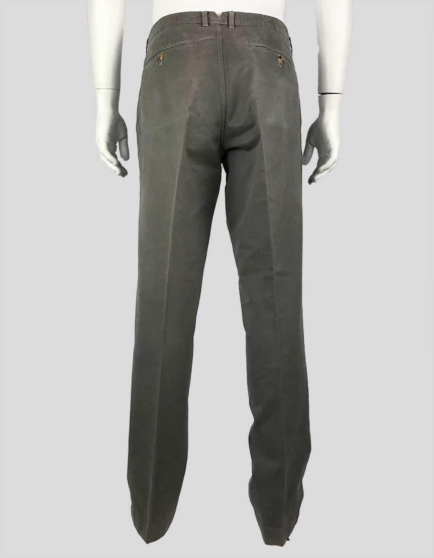 Brunello Cucinelli Olive Chinos With Four Pockets And Button Fly Front And Side Waist Button Design 52 It 38 US
