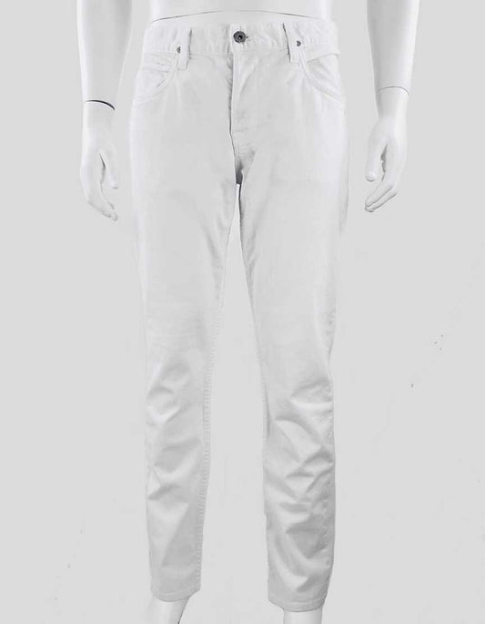 Hudson Men's Blake Slim Straight White Five Pocket Button Fly Closure Jeans Size 33