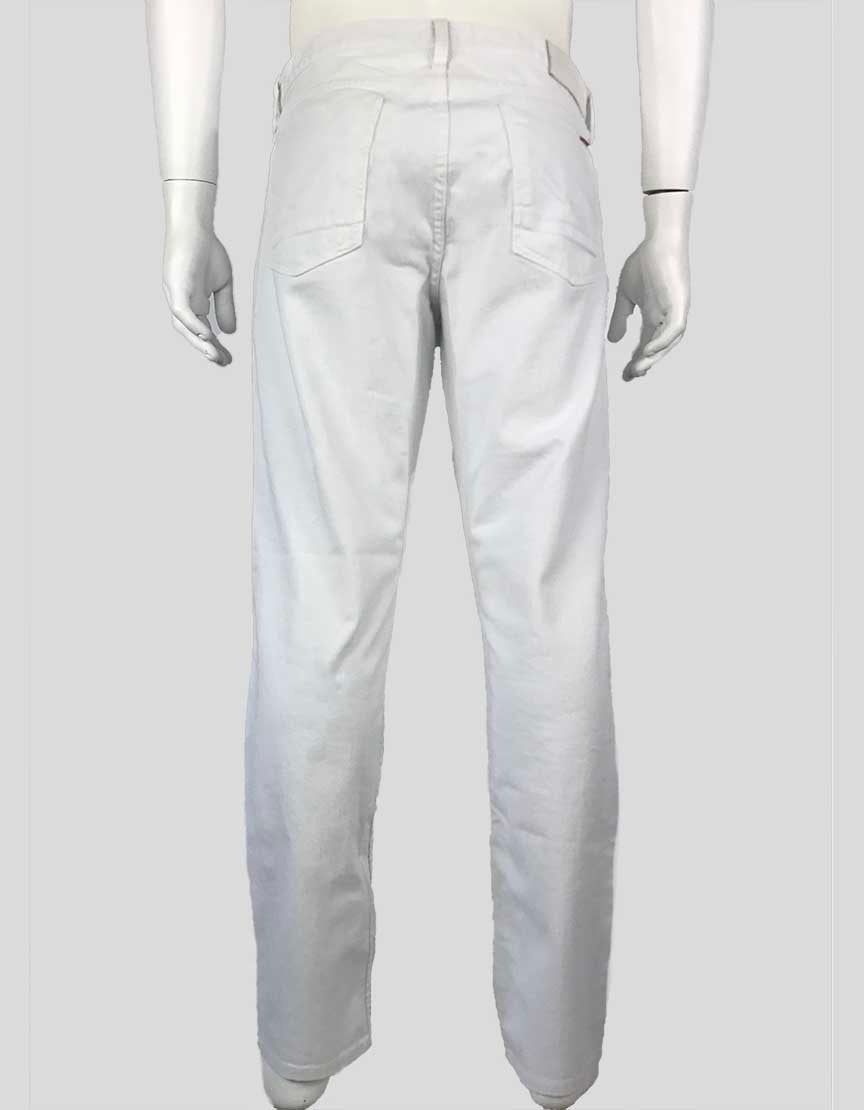 Hudson Men's Blake Slim Straight White Five Pocket Button Fly Closure Jeans Size 33