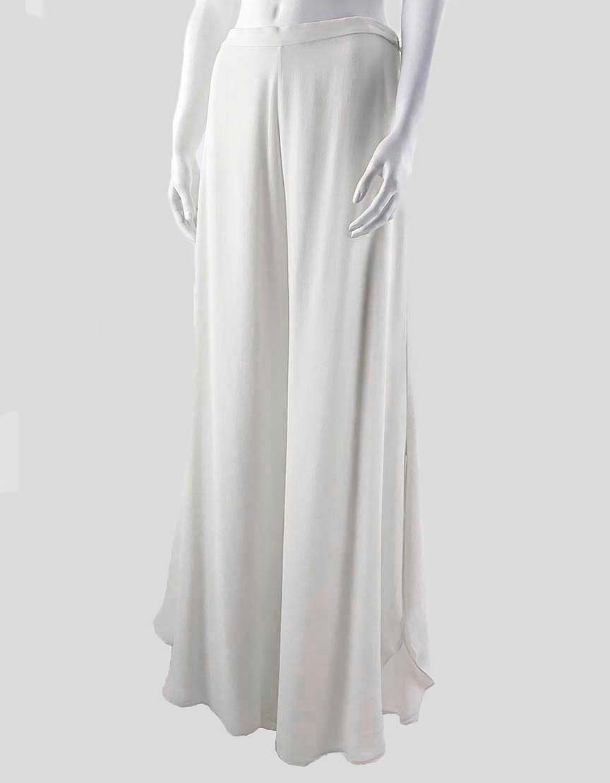St John Evening Cream Wide Leg Silk Evening Pants Size 4 US