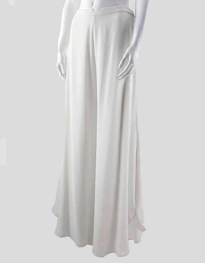 St John Evening Cream Wide Leg Silk Evening Pants Size 4 US