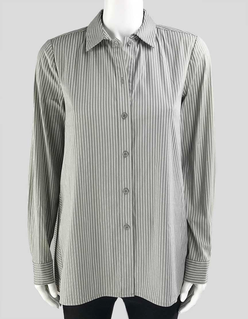 Lafayette 148 Striped Button Down Women's Shirt Small