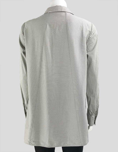 Lafayette 148 Striped Button Down Women's Shirt Small