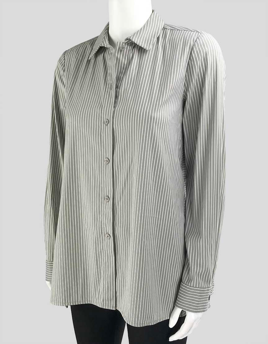 Lafayette 148 Striped Button Down Women's Shirt Small