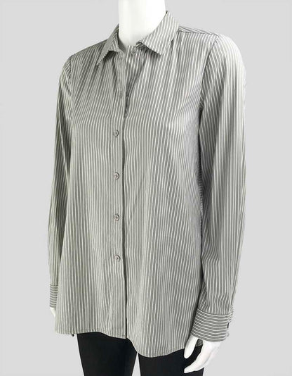 Lafayette 148 Striped Button Down Women's Shirt Small