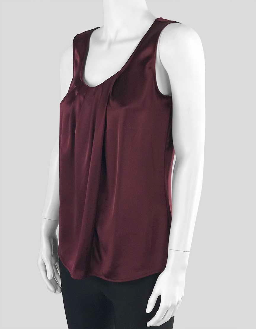 St John Burgundy Scoop Neck Sleeveless Shell Tank Top Size Small