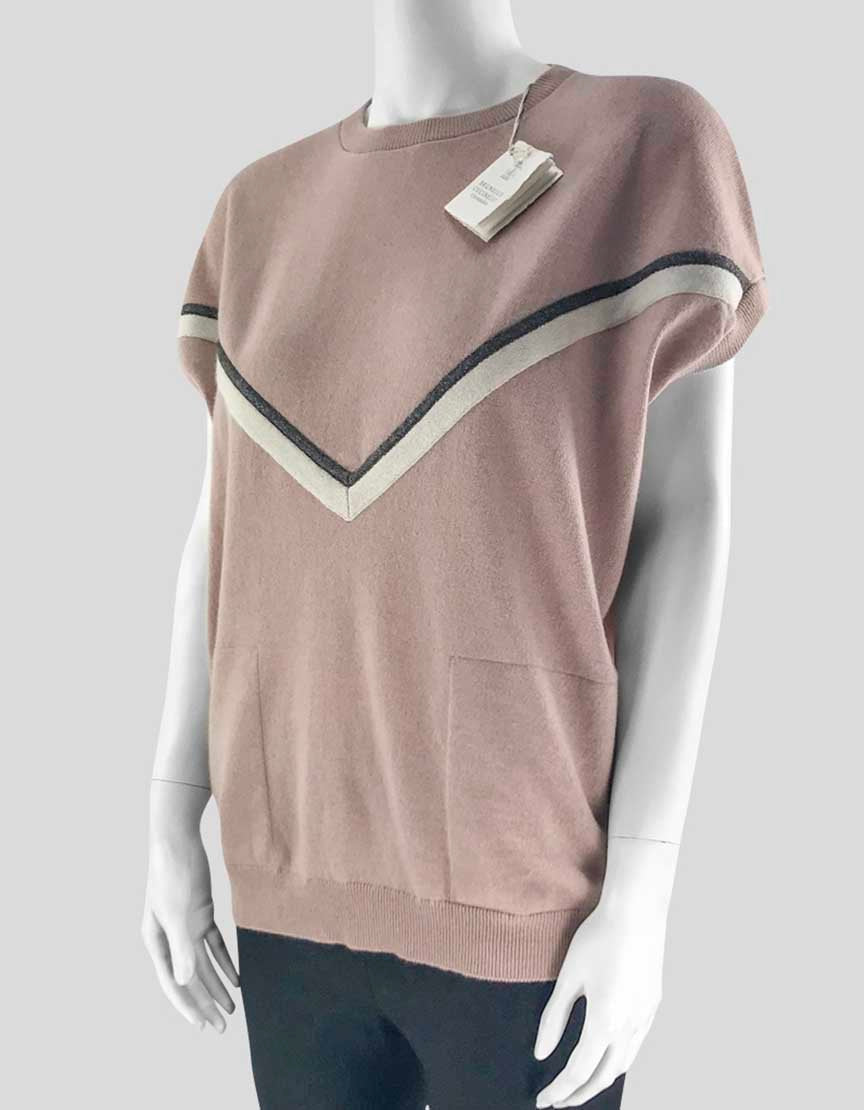 Brunello Cucinelli Cashmere Cap Sleeve Sweater Size Medium