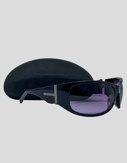 Bruce Oldfield Black Wrap Sunglasses