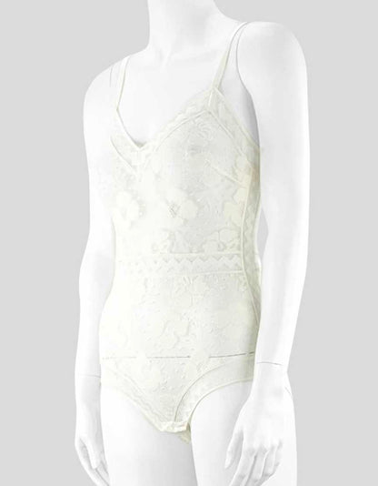 Eres Cypres AneM/Lace Cream Bodysuit Women 10 US