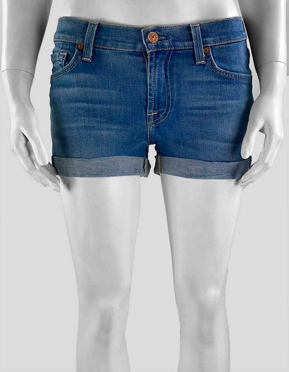  7 FOR ALL MANKIND rolled and cuffed denim shorts - 24 US