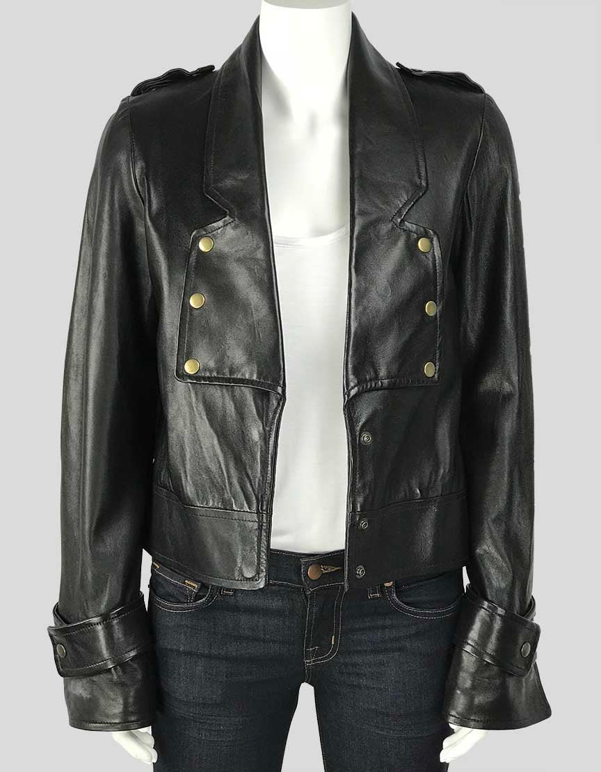 Mike & Chris Black Leather Jacket - Small