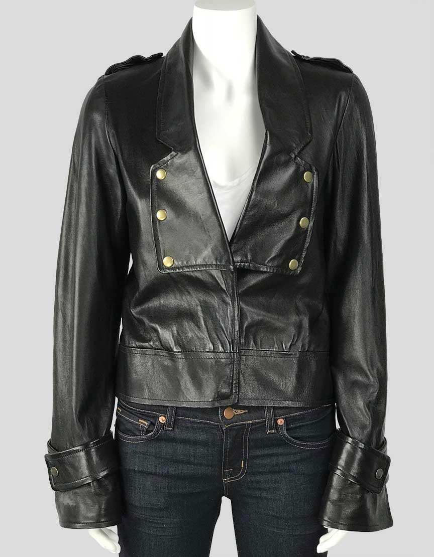Mike & Chris Black Leather Jacket - Small
