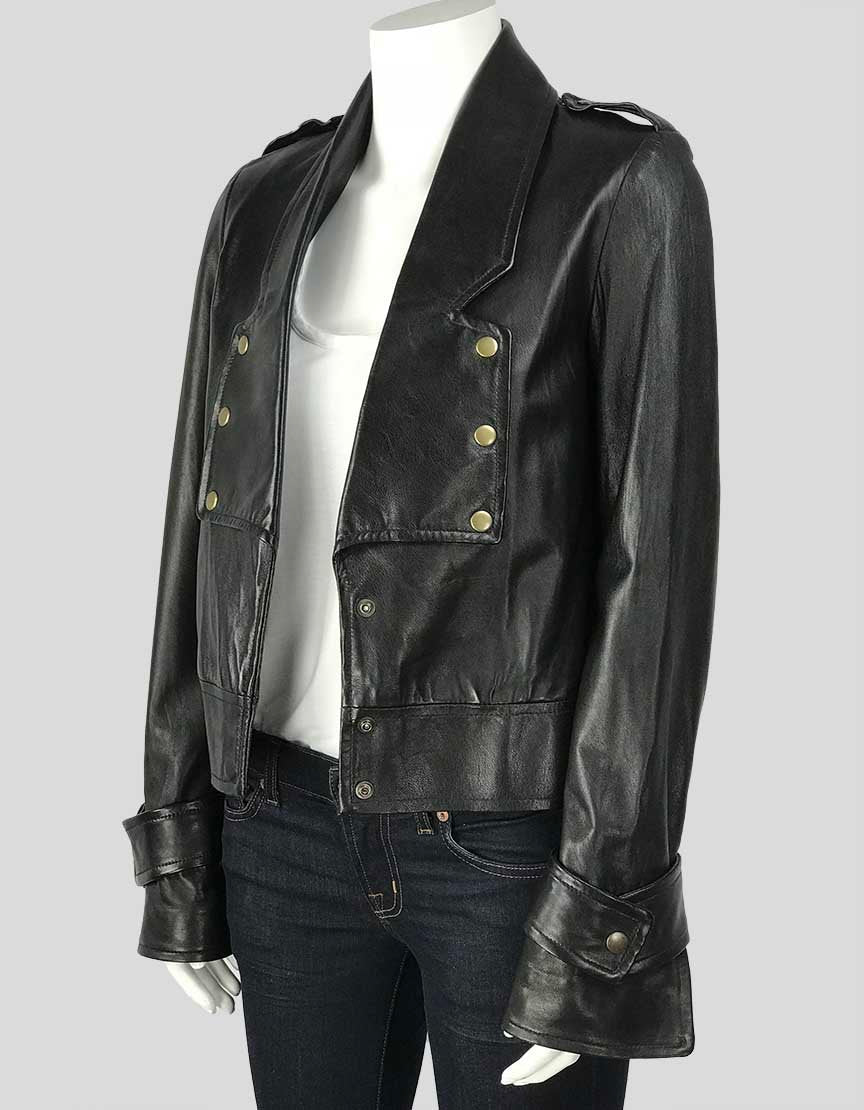 Mike & Chris Black Leather Jacket - Small