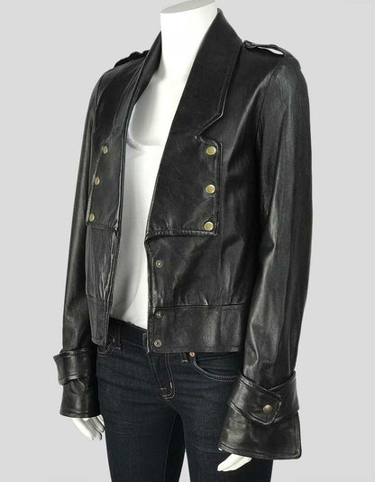 Mike & Chris Black Leather Jacket - Small