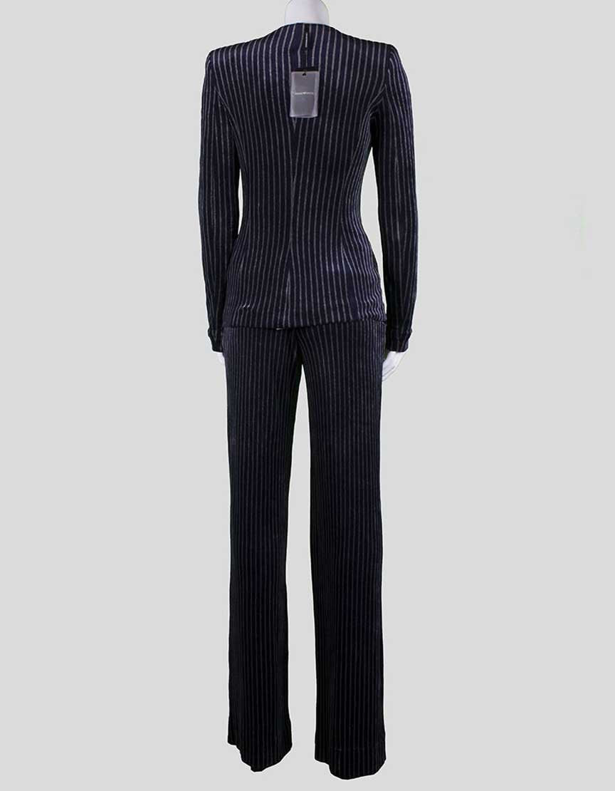 Emporio Armani Blue And Grey Striped Pant Suit Size 42 38