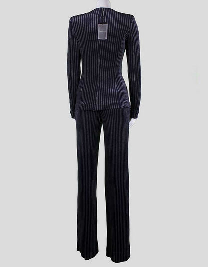 Emporio Armani Blue And Grey Striped Pant Suit Size 42 38