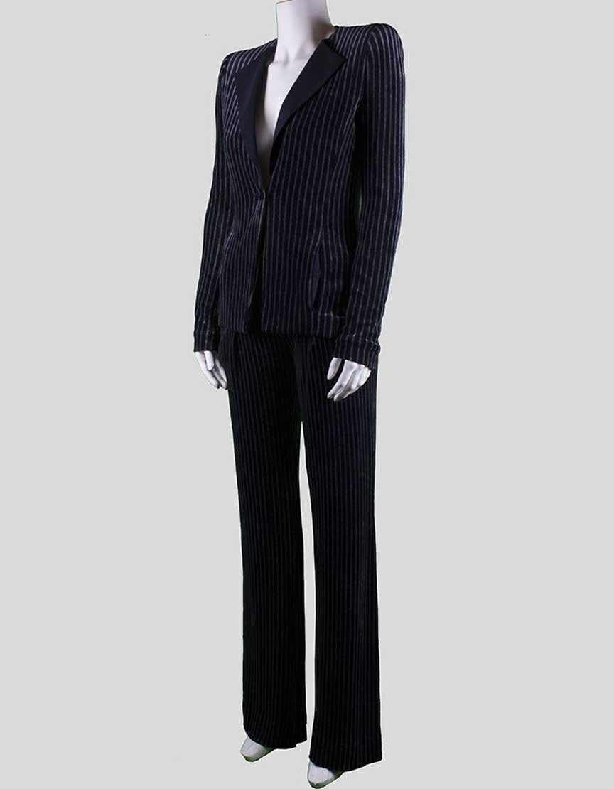 Emporio Armani Blue And Grey Striped Pant Suit Size 42 38