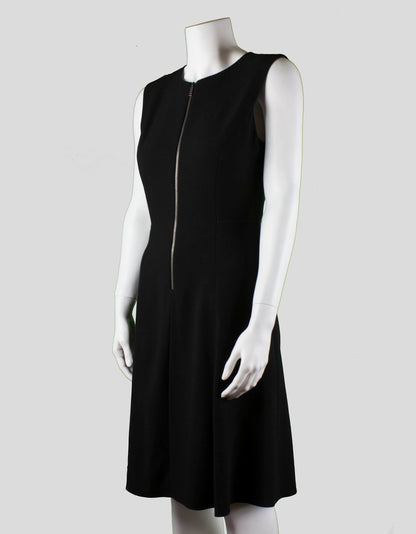 Elie Tahari Black Sleeveless Triangular Sheath Dress With A Wider And Flounced Hem Size 6