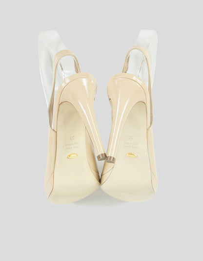 SERGIO ROSSI  Patent Leather Slingback Pumps - 38 IT | 8 US