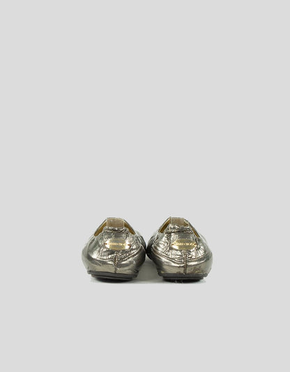 JIMMY CHOO Elasticated Ankle Flats - 38.5 IT | 8.5 US