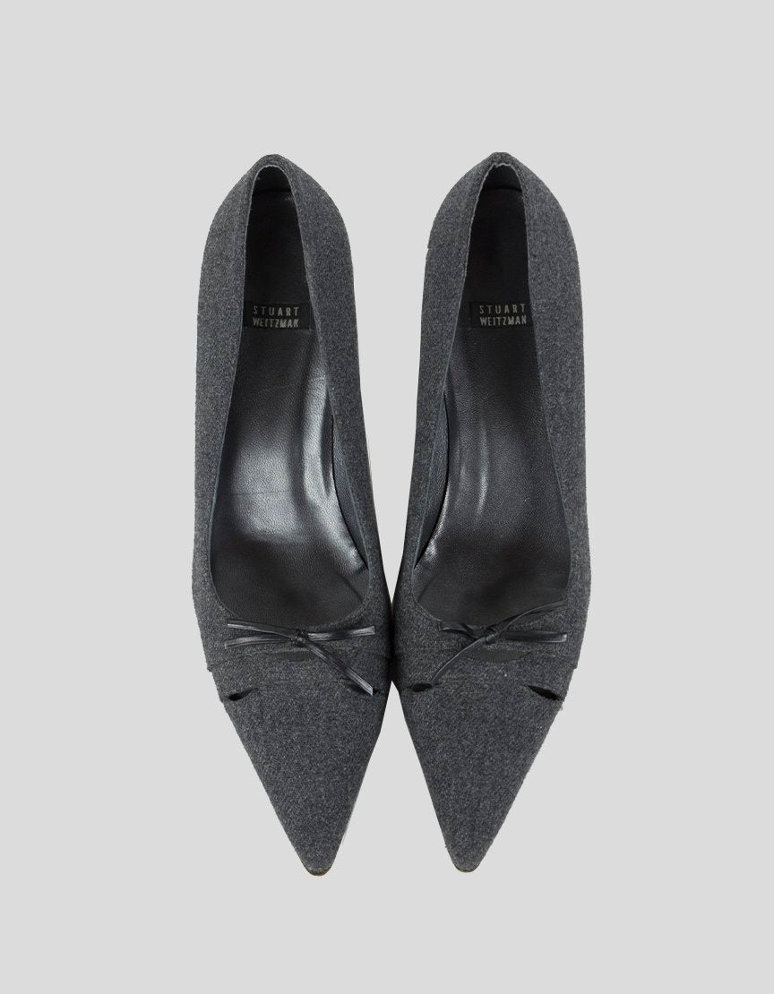Stuart Weitzman Kitten Heel Closed Toe Pumps - 8M US