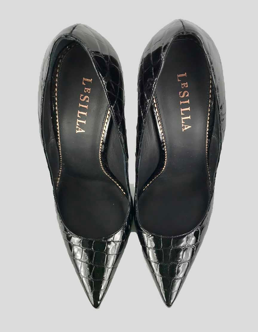 LE SILLA Patent Leather Croc Design Heels - 40 IT | 10 US