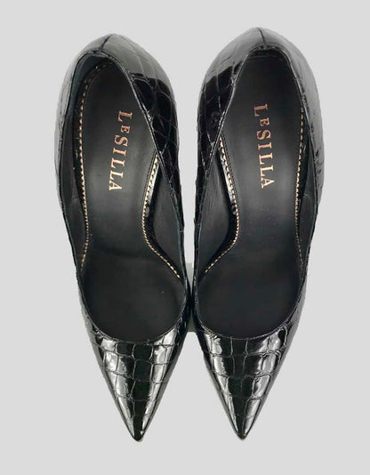 LE SILLA Patent Leather Croc Design Heels - 40 IT | 10 US
