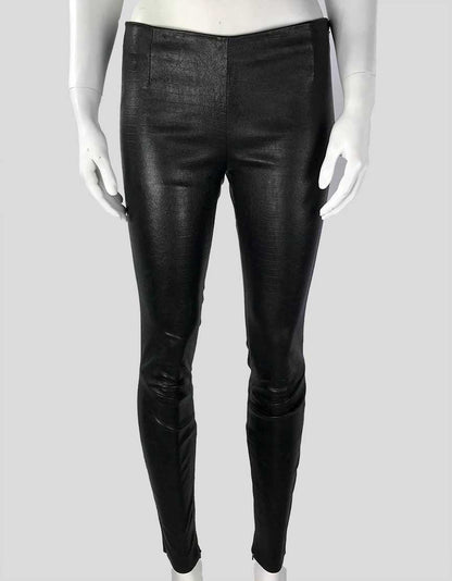 Vince Black Leather Skinny Pants X-Small