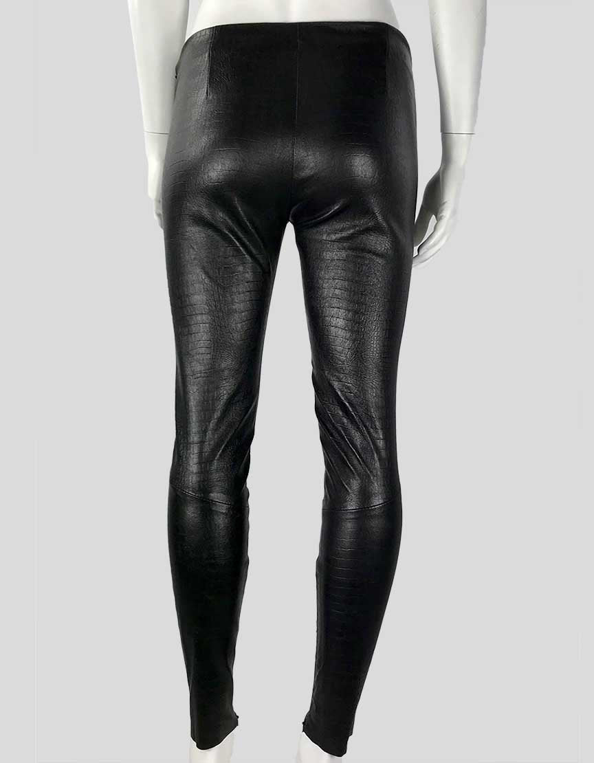 VINCE Black Leather Skinny Pants - X-Small