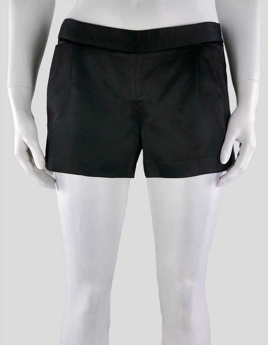 Theory Black Satin Shorts With Side Pockets Size 2 US