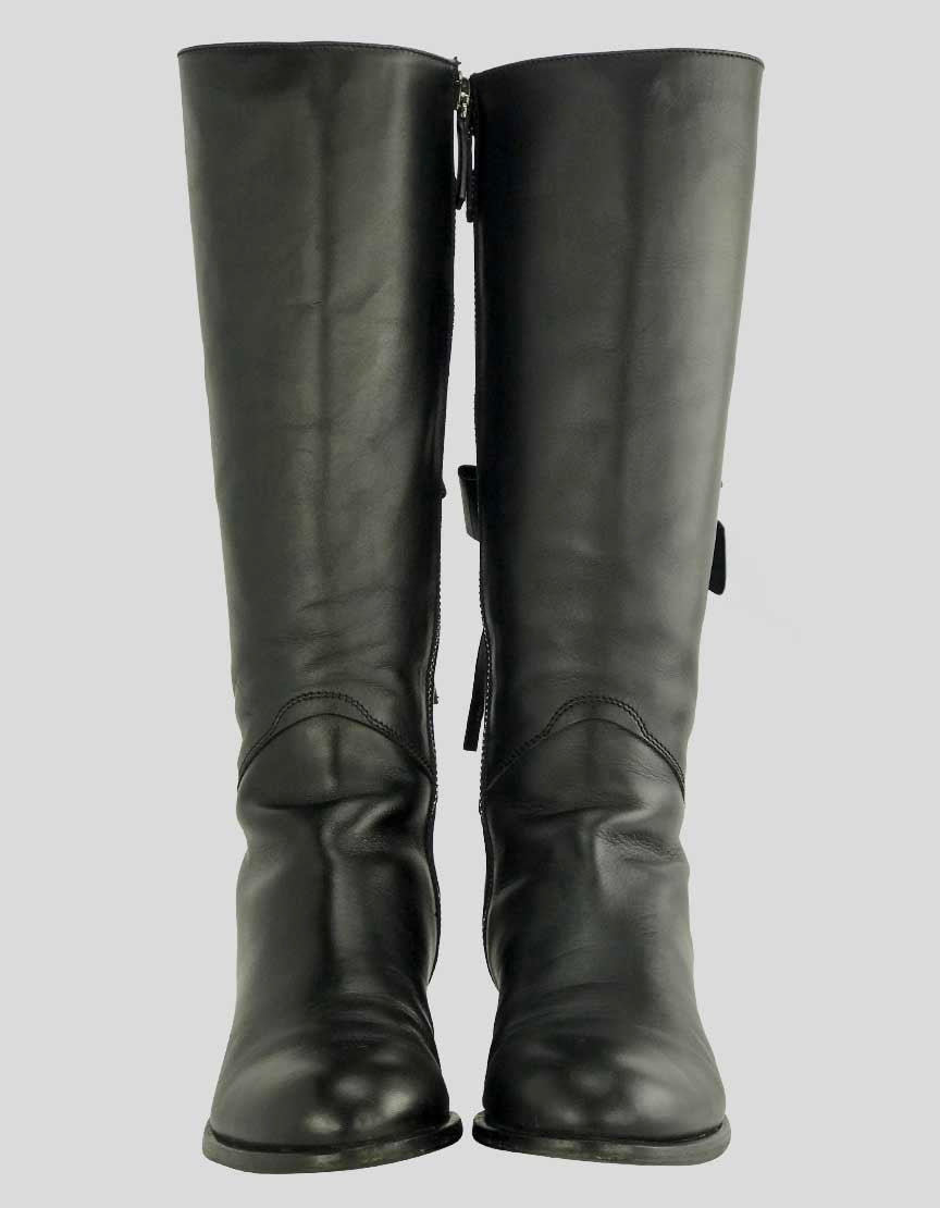VALENTINO RED Knee High Black Boots - 39.5 IT | 9.5 US