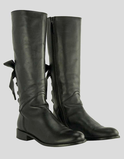 VALENTINO RED Knee High Black Boots - 39.5 IT | 9.5 US